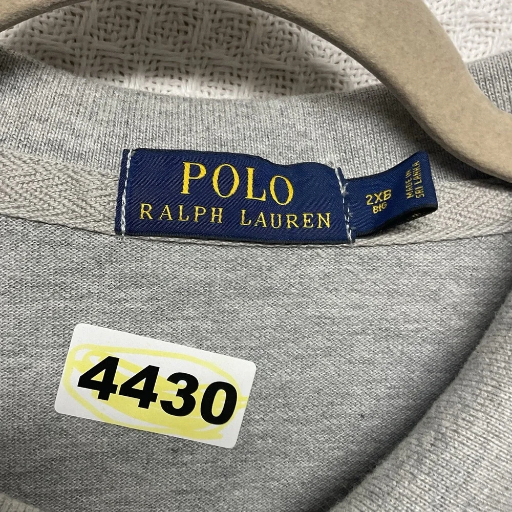 Polo Ralph Lauren Big Pony Short Sleeve Polo Shirt Solid Men's Grey Size 2XB